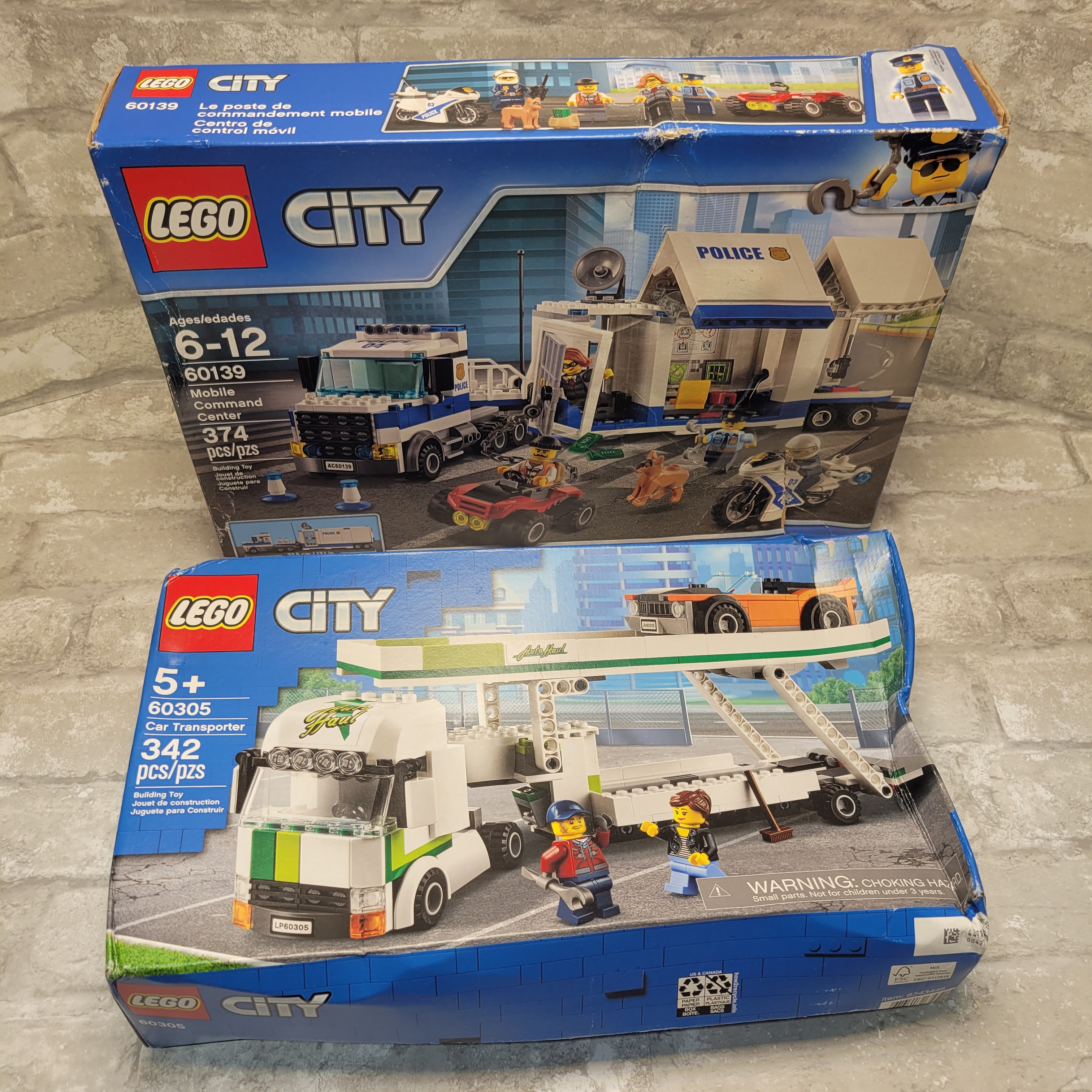 LEGO CITY: Car Transporter (60305) & Mobile Command Center (60139) (7927752163566)
